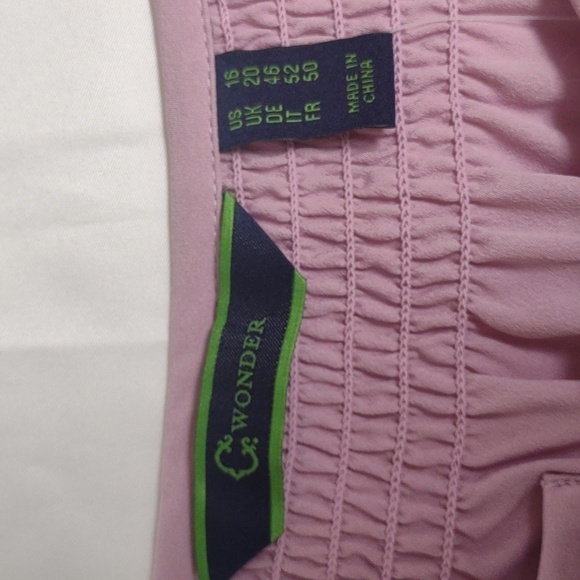 C Wonder pink smock 3/4 sleeve blouse with collar detail. Size 16, NWOT - Picture 8 of 12